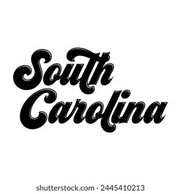 Vector South Carolina diseño de tipografía de texto para la sudadera con capucha de la camiseta chaqueta de gorra de béisbol y otros usos Vector