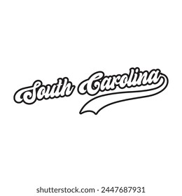Vector South Carolina diseño de tipografía de texto para la sudadera con capucha de la camiseta chaqueta de gorra de béisbol y otros usos Vector