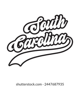 Vektorgrafik South Carolina Text Typografie Design für T-Shirt Hoodie Baseball Cap Jacke und andere Verwendungen Vektorgrafik