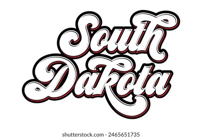 Vector South Dakota text typography design for tshirt hoodie baseball cap jacket and other uses vector	