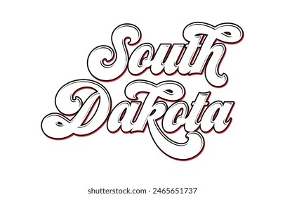 Vector South Dakota text typography design for tshirt hoodie baseball cap jacket and other uses vector	