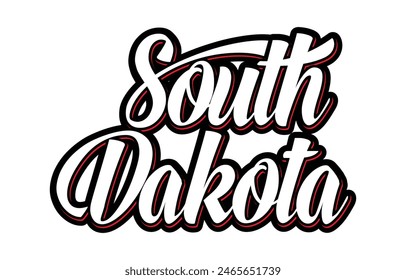 Vector South Dakota text typography design for tshirt hoodie baseball cap jacket and other uses vector	