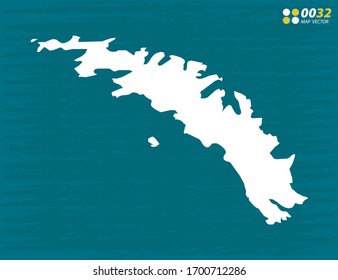 Vektorgrafik von South Georgia auf dunklem Hintergrund.