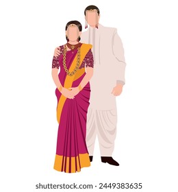 Vector de la novia del sur de la india 