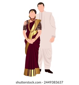 Vector de la novia del sur de la india 