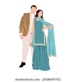vector south indian bride for invitation cards