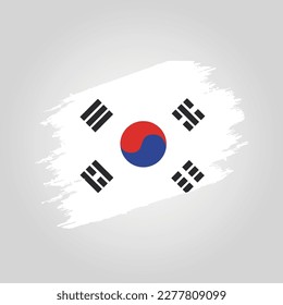 Indicador vector de Corea del Sur Pincel de pincel con plantilla de fondo gruesa