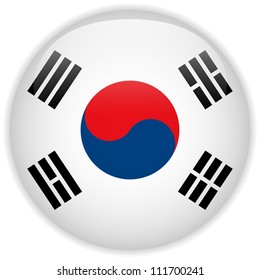 Vector - South Korea Flag Glossy Button