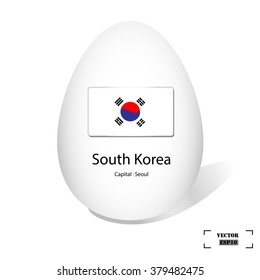 Vector South Korea flag on the Easter egg.