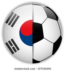 Vector - South Korea Flag with Soccer Ball Background