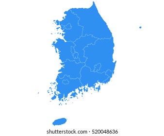 mapa vectorial de Corea del Sur