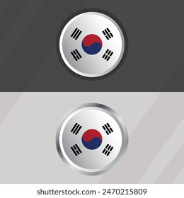 Vector South Korea Round Flag Template