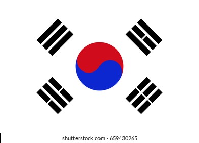 Vector South Korean Flag, Taegeukgi, The flag of Republic of Korea