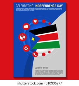 Vector South Sudan Independence Day Flyer template. Creative Brochure Title Page. National Day Leaflet design element. vector illustration