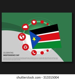 Vector South Sudan Independence Day Flyer template. Creative Brochure Title Page. National Day Leaflet design element. vector illustration