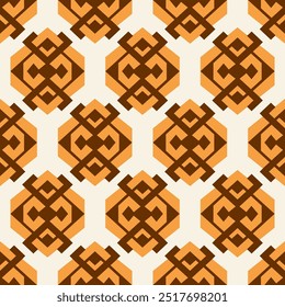 Vector Southwestern Aztec Seamless Pattern. Navajo Tribal Decorative Repeat Background. Native American Ethnic Illustration