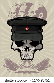 Vector Soviet Commissar Skull 