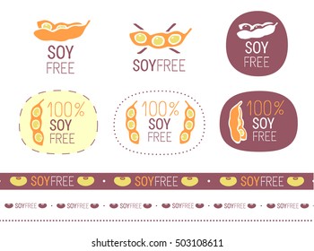 Vector Soy Free Sign Set