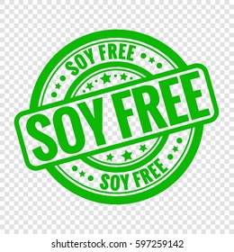 Vector soy free stamp isolated on transparent background