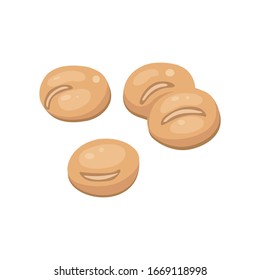 Vector de soja de producto de soja frijoles. Legumes brota caricatura de ilustración plana.
