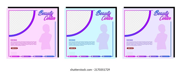 Vector Spa Beauty Centre Social media posts template modern design, for digital marketing online