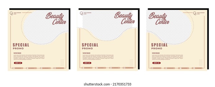 Vector Spa Beauty Centre Social media posts template modern design, for digital marketing online