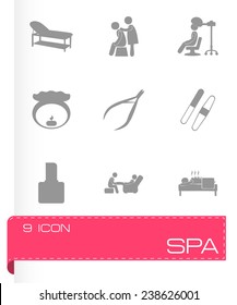 Vector spa icon set on grey background