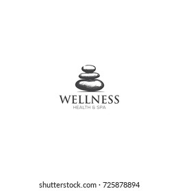 Vector Spa Logo template. Spa stones hand drawn illustration for spa logo design.