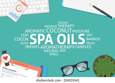 vector spa oils concept,template