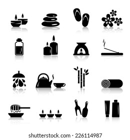 Vector spa and relaxation icons isolated on white
