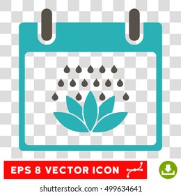 Vector Spa Shower Calendar Day EPS vector icon. Illustration style is flat iconic bicolor grey and cyan symbol on a transparent background.