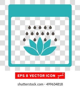 Vector Spa Shower Calendar Page EPS vector pictograph. Illustration style is flat iconic bicolor grey and cyan symbol on a transparent background.