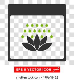 Vector Spa Shower Calendar Page EPS vector pictogram. Illustration style is flat iconic bicolor eco green and gray symbol on a transparent background.
