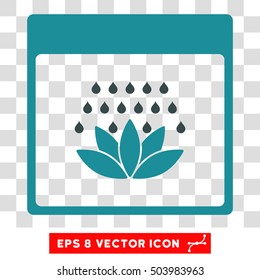 Vector Spa Shower Calendar Page EPS vector pictogram. Illustration style is flat iconic bicolor soft blue symbol on a transparent background.