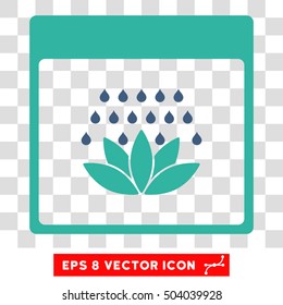 Vector Spa Shower Calendar Page EPS vector pictogram. Illustration style is flat iconic bicolor cobalt and cyan symbol on a transparent background.