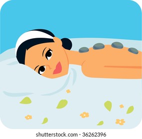 Vector Spa treatment with rocks