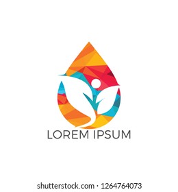 Vector spa water drop logo design. Environment and Natural logo. Water energy and Alternative energy logo.