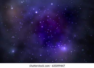 Vector space abstract background. Dark blue cosmos wallpaper for poster, banner print advertisement. Design element