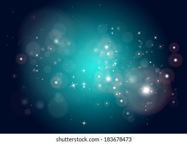Vector space abstract star field background design template - Vector sparkling haze space  background illustration