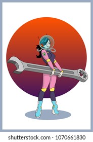 Vector Space Babe Pin Up 