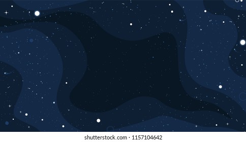 Фон векторного пространства с пространством копирования. Симпатичный шаблон плоский стиль со звездами в космическом пространстве.