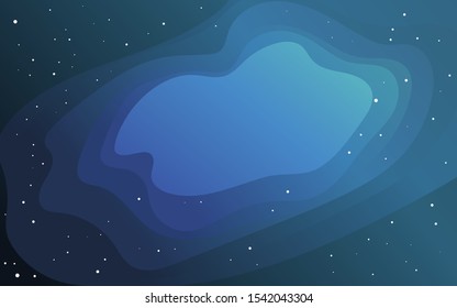 Vector space background with copy space. Cute flat style template with Stars in Outer space.