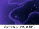 Vector space background . Cute flat style template with Stars in Outer space