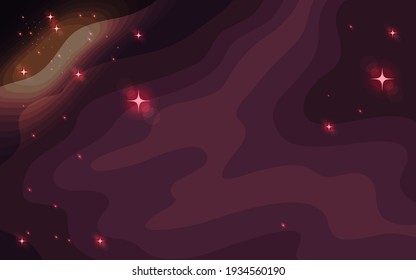 Vector space background . Cute flat style template with Stars in Outer space
