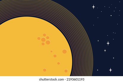 Vector space background . Cute flat style template with Stars in Outer space