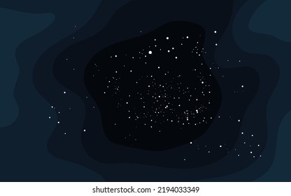 Vector space background . Cute flat style template with Stars in Outer space