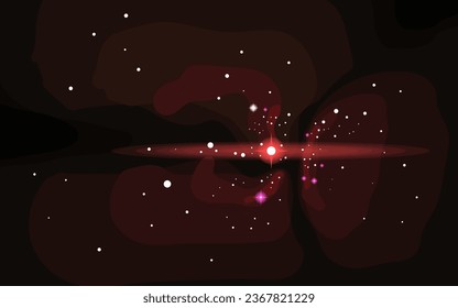 Vector space background . Cute flat style template with Stars in Outer space	