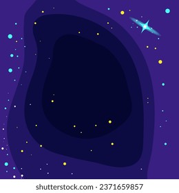 Vector space background . Cute flat style template with Stars in Outer space