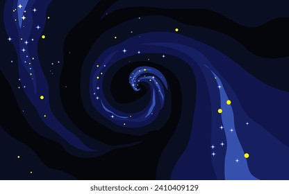 Vector space background . Cute flat style template with Stars in Outer space