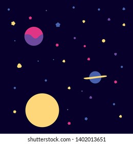 Vector space background with some stars and 3 planets. Would be a cool wrap for present or anything else that needs texture with astrology theme.